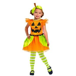 Halloween Girls Cute Pumpkin Dress Up Costume